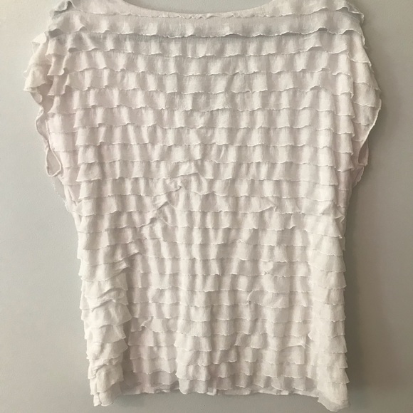 White Ruffle Blouse - Picture 3 of 4